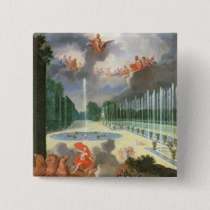 De Groven van Versailles. Uitzicht van Drakenpool Vierkante Button 5,1 Cm