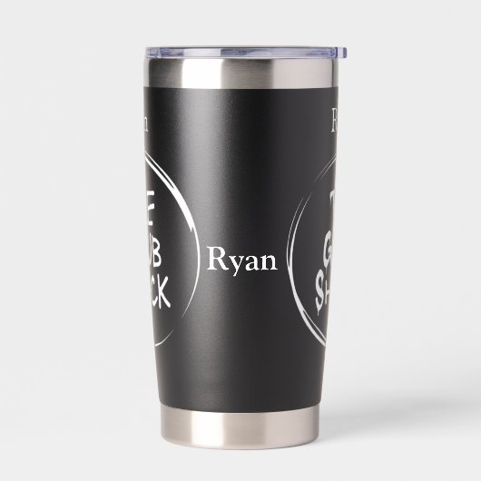 De Grub Shack Black Geïsoleerde Drinkbeker (Links)