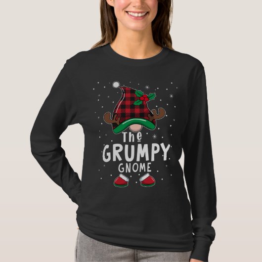 De grumpy Gnome Matching Family Kerstmis Pajama T-shirt (Voorkant)