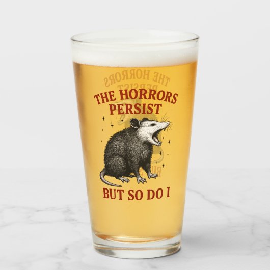 De gruwelen duren voort, maar ik ook glas (Voorkant gevuld)