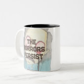 De gruwelen duren voort tweekleurige koffiemok (Voorkant links)