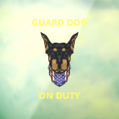 De Guard Dog on Duty Doberman-beveiliging aanpasse Raamsticker (Vel 3)