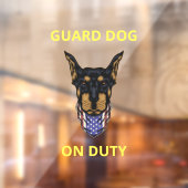 De Guard Dog on Duty Doberman-beveiliging aanpasse Raamsticker (Vel 2)