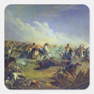 De Guard hussars die in de buurt van Warschau aanv Vierkante Sticker