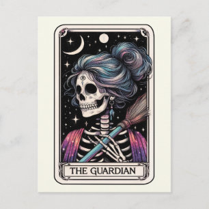 De Guardian Tarot Hekserige Skelet Bezemsteel Briefkaart