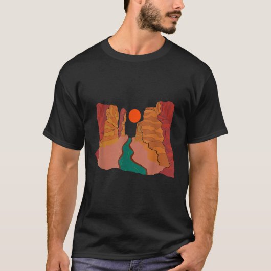 De Guardians Desert Sunset Rafting Kayaking Gra T-shirt (Voorkant)