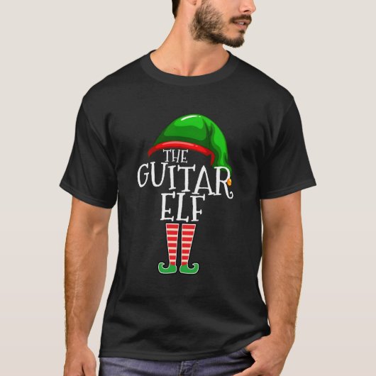 De Guitar Elf Groep Matching Familie Kerstcadeau T-shirt (Voorkant)