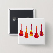 DE GUITAR-LEGENTEN VIERKANTE BUTTON 5,1 CM (Voorkant /achterkant)