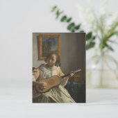 De Guitar Player van Johannes Vermeer Briefkaart (Staand voorkant)