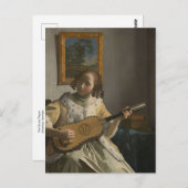 De Guitar Player van Johannes Vermeer Briefkaart (Voorkant / Achterkant)