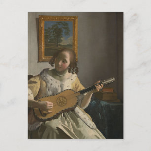 De Guitar Player van Johannes Vermeer Briefkaart