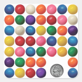 De gumballmachine vierkante sticker