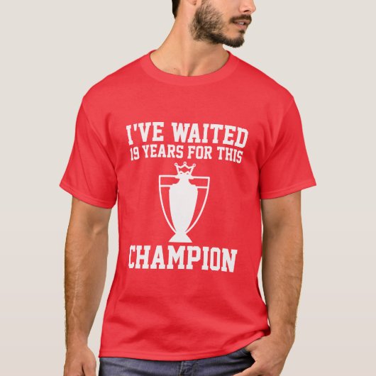 De Gunners Champion waar ik 19 jaar op heb gewacht T-shirt (Voorkant)