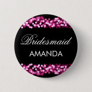 De Gunst Roze Hollywood Glam van het bruidsmeisje Ronde Button 5,7 Cm