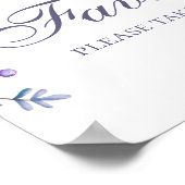 De gunsten nemen er een. Paars bruiloft voor bloem Poster (Hoek)