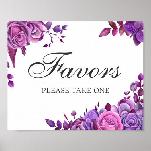 De gunsten nemen er een. Roze en paarse trouwbloem Poster (Voorkant)