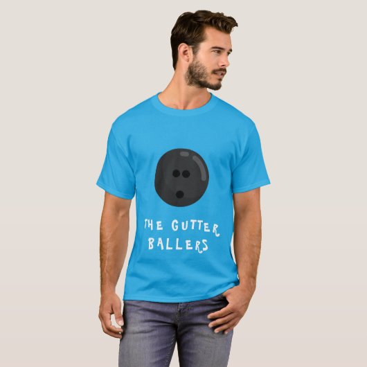 "De Gutter Ballers" Funny Bowling Team Name T-shirt (Voorkant volledig)