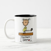 De Gymnast van het Cijfer van de kruis op de Mok v (Links)