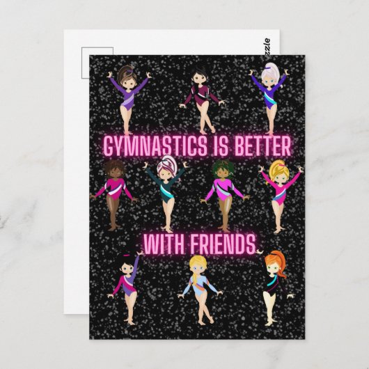 De gymnastiek is beter als je vrienden met donkere briefkaart (Voorkant / Achterkant)