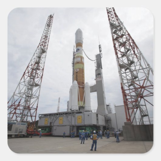 De H-IIB-raket op het lanceerpad Vierkante Sticker (Voorkant)