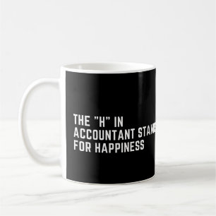 De H in Accountant staat voor Geluk Grappig Koffiemok