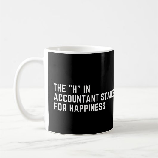 De H in Accountant staat voor Geluk Grappig Koffiemok (Links)