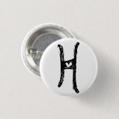 de H-toets Ronde Button 3,2 Cm (Voorkant /achterkant)