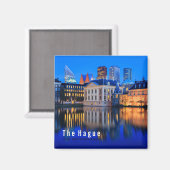 De Haagse skyline bij blue hour tekstmagneet Magneet (Voorkant / Achterkant)