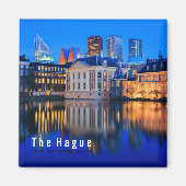 De Haagse skyline bij blue hour tekstmagneet Magneet (Voorkant)