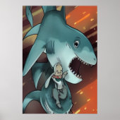 De haai en het man | AI Art Poster (Voorkant)