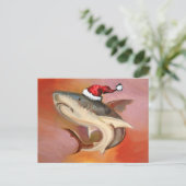 De Haai van de kerstman Feestdagenkaart (Staand voorkant)