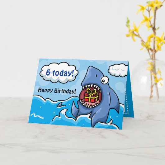 De Haai van de verjaardag Kaart (Gele Bloem)