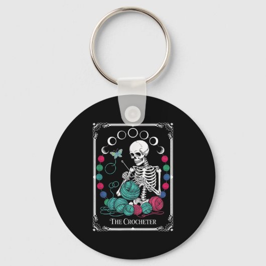 De Haaier Tarotkaart Grappig Garendesign Sleutelhanger (Voorkant)