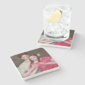 De haakles (twee zussen) stenen onderzetter (Zijkant)