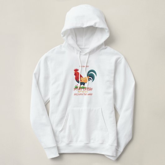De haan met bloemen hoodie (Design voorkant)