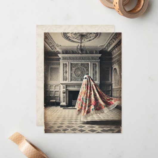 De haard en de holte - Gotische Victoriaans noot c Notitiekaartje (Voorkant / Achterkant in situ)