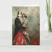 De haas en de geisha | Surrealistische Japanse kun Kaart (Voorkant)