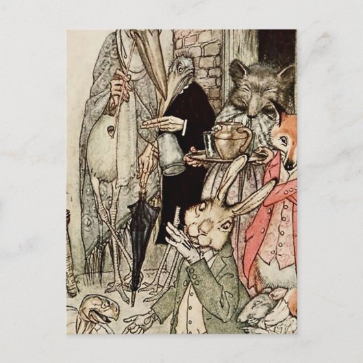 “De haas en de schildpad” door Arthur Rackham Briefkaart (Voorkant)