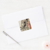 “De haas en de schildpad” door Arthur Rackham Vierkante Sticker (Envelop)