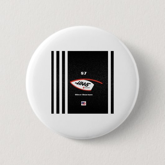 De Haas F1 Team “oliver Bearman” Sticker  Ronde Button 5,7 Cm (Voorkant)