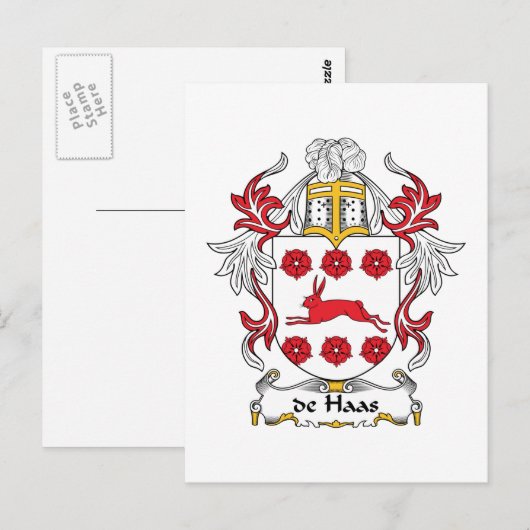 de Haas Family Crest Briefkaart (Voorkant / Achterkant)