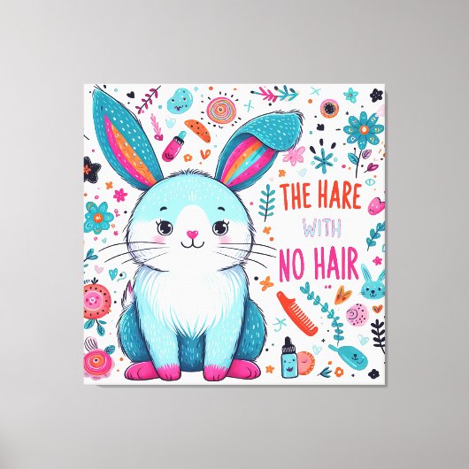 De haas zonder haar canvas afdruk (Voorkant)