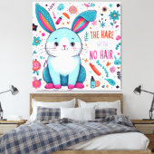 De haas zonder haar canvas afdruk (Insitu (Slaapkamer))
