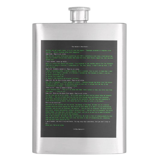 De Hacker's Manifesto Flacon (Voorkant)
