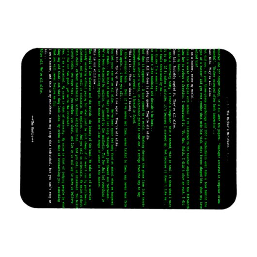 De Hacker's Manifesto Magneet (Horizontaal)