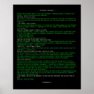 De Hacker's Manifesto Poster