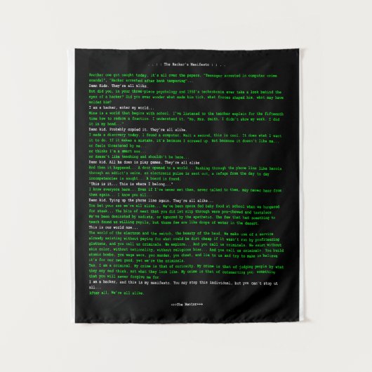 De Hacker's Manifesto Wandkleed (Voorkant)