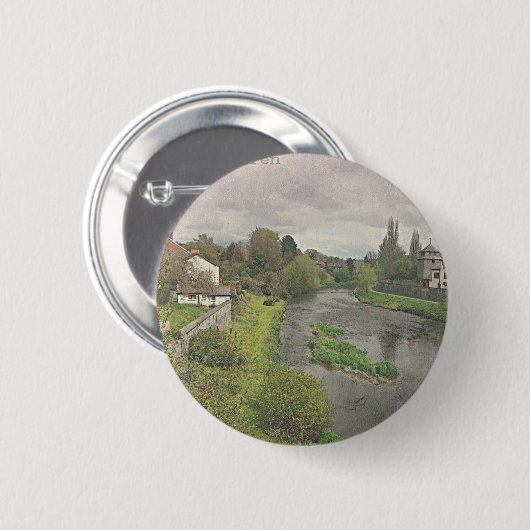 De Hafren in Newtown, Powys Ronde Button 5,7 Cm (Voorkant /achterkant)
