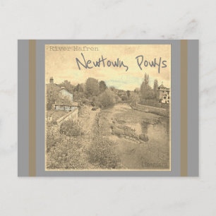 De Hafren Severn in Newtown, Powys Sepia Briefkaart