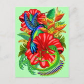 De hagedis en de vogel briefkaart (Voorkant)